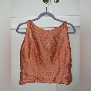 Coral Floral Embroidered Top